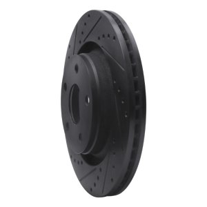 Jeep Wrangler Brake Rotor (1) - Front Left - R1 Concepts - Drilled & Slotted - Black - `12-`18